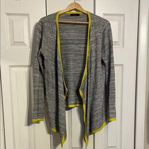 THML Women's Gray Cardigan with Yellow Trim